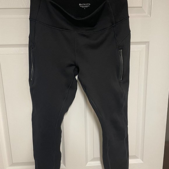 Womens Athleta Yoga Gym Pants Black Size Large EUC RN #54023 - Picture 2 of 4